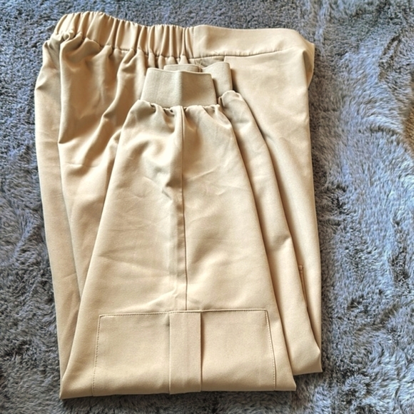 Zara Tan Cargo Pockets Joggers stretch back waist for comfort size M - Picture 5 of 12